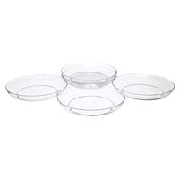 9" Clear Acrylic Low Pie Plate, Floral Flower Dish, Wedding, Party, Home and Holiday Decor, 6 Pack