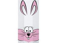 100ct Small Easter"Cottontail Bunny" 7x2x3" Cello Cellophane Treat Food Snack Bags