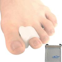 Chiroplax Toe Separators Spacers (6 Pieces+ 1 Pouch) Gel Toe Spreader for Bunion Relief, Overlapping Hammer Toes Corrector Straightener (Regular, White)