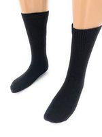 Men's/Women's Diabetic Crew Socks Circulatory Non Binding Top Loose Fit Size 10-13 Black 12-Pack