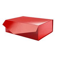 PACKHOME Gift Box 14x9.5x4.5 Inches, Large Gift Box with Lid, Bridesmaid Proposal Box, Sturdy Storage Box, Collapsible Gift Box with Magnetic Closure (Glossy Red)