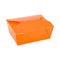 Bio Tek 98 oz Rectangle Tangerine Orange Paper #4 Bio Box Take Out Container - 8 1/2" x 6 1/4" x 3 1/2" - 200 count box - Restaurantware