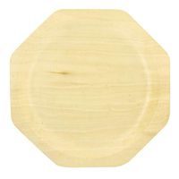 PacknWood Octagon Wooden Plate, 9" Diameter (Case of 200)