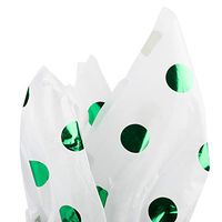 JAM PAPER Polka Dot Gift Tissue Paper - Green Foil Dots - 6/Pack