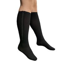 Presadee Closed Toe 15-20 mmHg Zipper Compression Leg Swelling Circulation Fatigue Knee Length Stocking Wide Big Calf Energy Support Socks (Black, S/M)