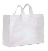 Large Clear Frosted Plastic Gift Bags - Case of 25