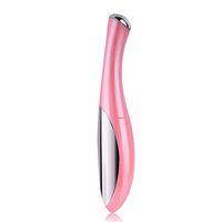 Mini Eye Massage Device Pen Electric Eye Massager Vibration Thin Face Magic Stick Anti Bag Pouch Wrinkle Facial Beauty Machine (Pink)