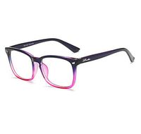 Livhò Blue Light Blocking Computer Glasses,Tablet/Gaming/TV/Phones Glasses for Women Men,Anti Eyestrain Filter UV Glare & Reduce Headache Eyewear Fake Glasses LI8056 (Spring Hinge Blue Purple)