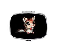 Udoosun Wild Big Eyes Squirrel Custom Personlized Rectangular Tablet Medicine Pocket Purse Travel Pill Vitamin Decorative Box Case Holder