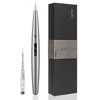 Butane Lighter Torch Lighter Adjustable Jet Flame Lighter Candle Lighter Refillable Pen Lighter for Candle with Screwdriver, Silver(Butane Not Included)