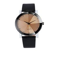 YunhuiM⌚ Luxury Quartz Men Watch Sport Military Stainless Steel Dial Leather Band Wrist Watch Convex Belt Watch (Black)