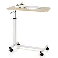 CX Adjustable Overbed Bedside Table with Wheels, Great for Hospital Use or at Home as Bed Tray,Laptop Stand Cart Composite Table Top