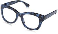 Peepers by PeeperSpecs womens Center Stage Focus Oversized Blue Light Filtering Reading Glasses, Navy Tortoise-Focus Blue Light Lens, 55 mm, +0.00