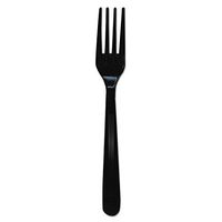 General Supply HYBFK Heavyweight Cutlery Forks 7-Inch Polypropylene Black 1000/Carton