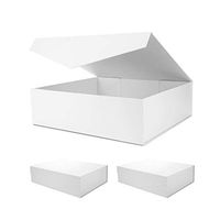 PACKHOME 17x14.5x5.5 Inches, 3 Extra Large Gift Boxes with Lids, Gift Boxes for Clothes and Large Gifts (Matte White with Grid Pattern)