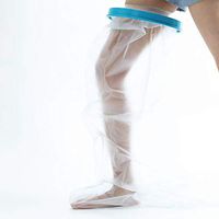 Waterproof Audlt Leg Cast Cover Protector for Shower, Keep Bandages & Casts Dry Protector Bath Reusable Watertight Protection to Foot, Knee, Ankle Wounds and Burns (Long Leg)