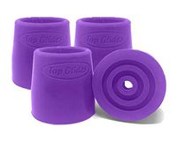 Top Glides Steel-Reinforced Walker, Commode, and Bath Bench Replacement Rubber Tips, Purple, 1 1/8" (Pack of 4) …