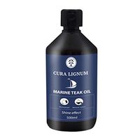 Marine Teak Oil by Cura Lignum I 16.9 fl oz I Long Lasting Shiny Finish For Teak Wooden Surfaces I Wood Restorer, Conditioner and Protector I Crafted with Boiled Linseed Oil