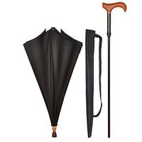 Separable Crutches Umbrella Non-Slip Reinforce Walking Stick Elderly Assist Umbrella Multifunction Hiking Umbrella Adjustable Crutches Umbrella,Black
