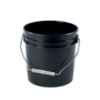 2 Gallon Black Plastic Pail - Top OD 9.60", Bottom OD 8.14", Hgt. 9.50". (6 Pails)