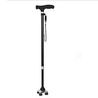 crutch LPY-Aluminum with a Light Cane for The Elderly Four-Legged Walking Stick Old Stick Anti-Skid Ultra-Light Telescopic, A
