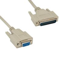 Kentek 1 Feet FT DB9 Female to DB25 Male Serial RS-232 Cable Adapter Cord at Modem 28 AWG F/M Molded D-SUB 9 to 25 Pin for PC Mac Serial Device