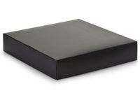 Gift Gourmet Lids - 10x10x2" Solid Matte Black Gourmet Box Lid - (2 Packs; 25 Per Pack) - WRAPS-GBL10BK