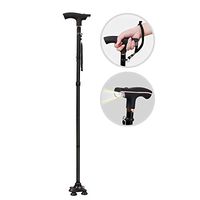 RedSwing Adjustable Walking Cane with LED Light, Folding Cane, Lightweight Collapsible and Sturdy Walking Stick for Men, Women