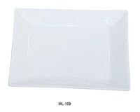 Yanco ML-109 9" Square Plate, Porcelain, Super White, Pack of 24
