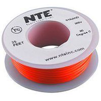 NTE Electronics WH24-03-25 Hook Up Wire, Stranded, Type 24 Gauge, 25' Length, Orange