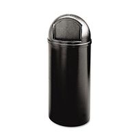 Rubbermaid Commercial 817088BK Marshal Classic Container, Round, Polyethylene, 25gal, Black