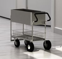Charnstrom Long Solid Metal Mail Cart with Easy Push Handle (B257E)
