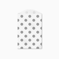 25 Gray Polka Dot Little Bitty Bags 2.75 X 4 Inches
