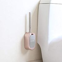 NszzJixo9 Wall-Mounted Toilet Brush and Holder Set Stainless Steel Bathroom Toilet Brush Toilet Brush Set Easy to Install Toilet Brush & Holder for Bathroom (Rose Gold)