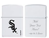 Zippo Personalized Message Engraved on Backside Chicago White Sox Team Baseball MLB White Windproof Lighter