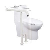 Limaomao Toilet Safety Rails Safety Auxiliary Armrests Flip-Up Screw-in Bathroom Grab Bar with Textured Grip, Stainless(White, Yellow) (Color : White, Size : 60x70cm)