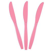 JF World New Pink Premium Plastic Knives 48ct