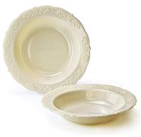 " OCCASIONS" 60 Bowls Pack, Vintage Party, Disposable Wedding Party Plastic Bowls (10oz Soup Bowl, Portofino in Ivory)
