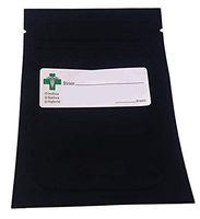 100 Smell Proof Bags (w/Green Cross Label) - 1/8 Ounce Mylar Bags with Labels