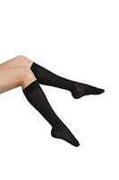 GABRIALLA Sheer Graduated Compression Knee High Stockings (23-30 mmHg) H-180: Large Black
