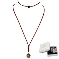 Bivei Lava Stone Aromatherapy Essential Oil Diffuser Choker Necklace Locket Pendant Mother's Day Gift W/Adjustable Chain and Multi-Colored Beads(Round)