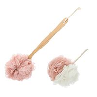 Exceart Bath Shower Sponge Loofahs Mesh Pouf Shower Ball Mesh Bath Shower Sponge with Long Handle for Women Men 2pcs