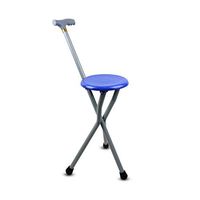 Mlife Cane Stool Folding Walking Stick Chair Massage Crutches with Seat Portable Suitable for Use by The Elderly