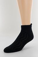 Bamboo Copper Seamless Toe Ankle Socks (Black) (Medium)