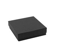 12 Pack Cotton Filled Black Matte Paper Cardboard Jewelry Gift and Retail Boxes 3 X 3 X 1 Inch Size by R J Displays