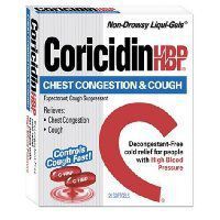 Coricidin HBP Chest Congestion & Cough Softgels, 20 ct