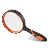 Magnifier Magnifying Glass Handheld Seniors Reading Optical Glass Lens High Clarity with Non-Slip Soft Rubber Handle for Reading, Hobbies, Repair, Observation (Size : 100mm)