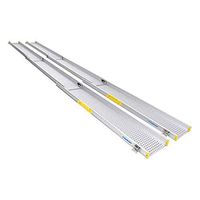 Ruedamann 10' x 6.5" Wheelchair Ramp Aluminum Adjustable Three Section Telescoping, Lightweight Portable Loading Ramp for Wheelchairs (MR107T-10)