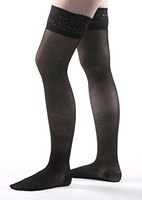 Allegro 15-20 mmHg Premium Italian Sheer Thigh High Hose (Black) 5