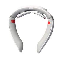 Multifunctional Cervical Vertebra Massager Neck Massage Instrument Intelligent Voice (Chinese) Neck Massager with Heat (Color : White)